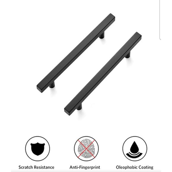 10 Pack Matte Black Cabinet Pulls 7-3/8”  – 5” Hole Center Drawer Handles - Picture 2 of 5